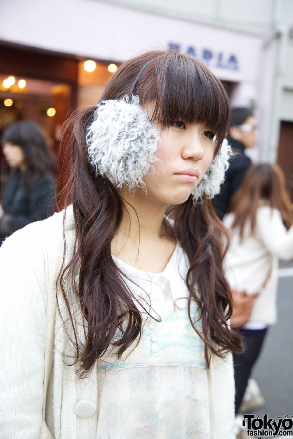 Bleu Bleuet furry earmuffs