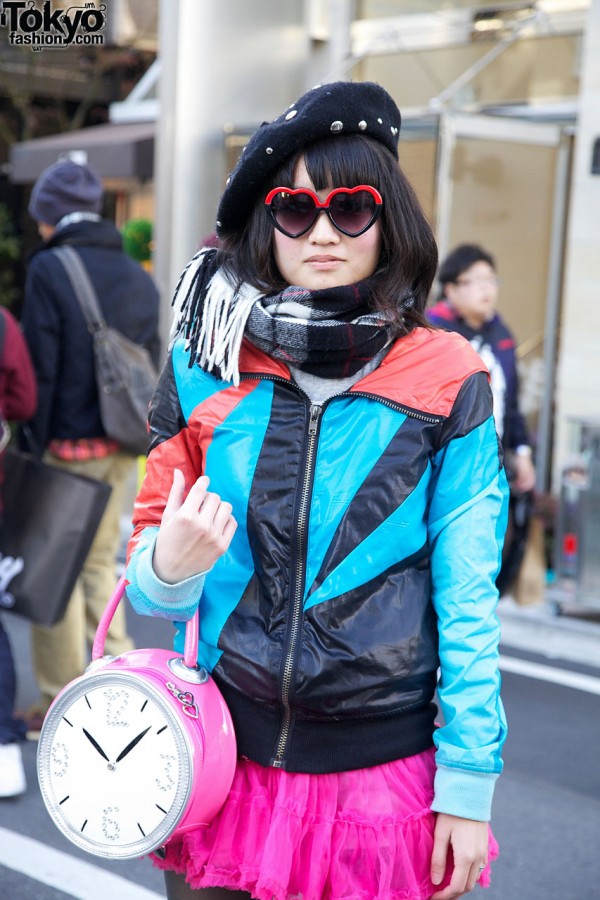 Galaxxxy leather jacket & plaid scarf