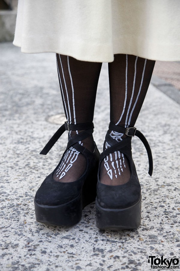 Skeleton tights & Tokyo Bopper shoes