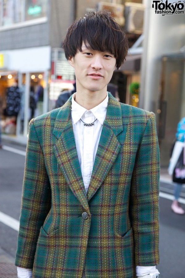 Dress shirt & plaid blazer