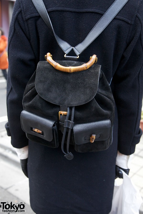 Gucci bamboo & leather backpack