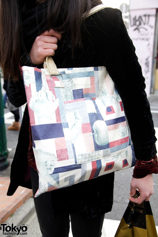 Patchwork print shoulder bag from Ohta