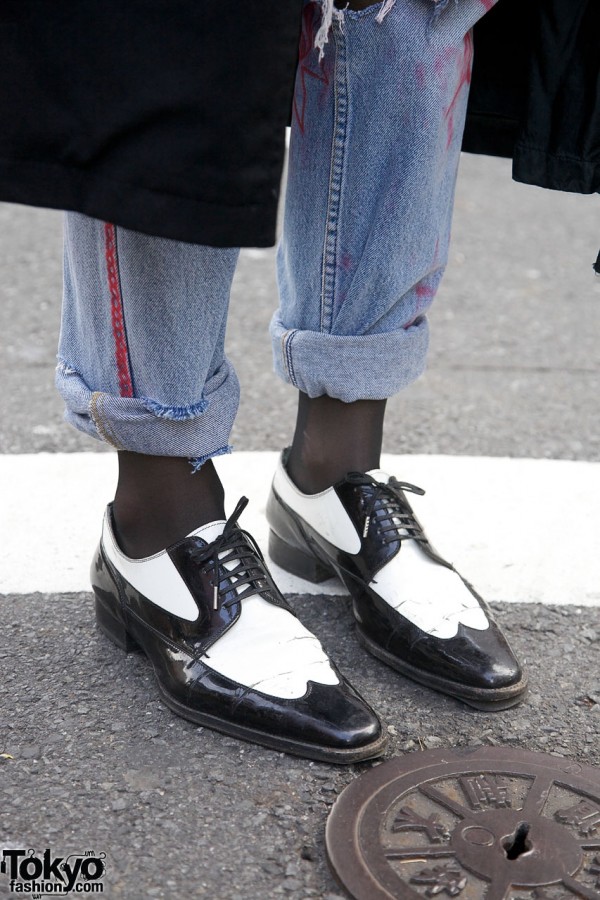 Levis and Dior spectator shoes