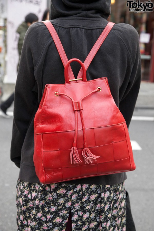 Red leather bag