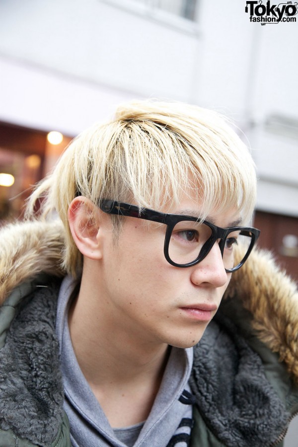 Blonde hair & glasses