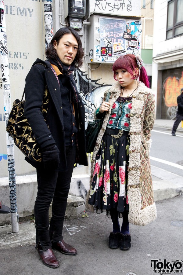 Grimoire Pair in Tapestry Coat & Vintage Cardigan