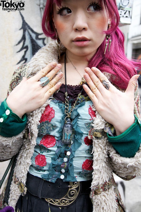 Grimoire silver rings & bottle necklace