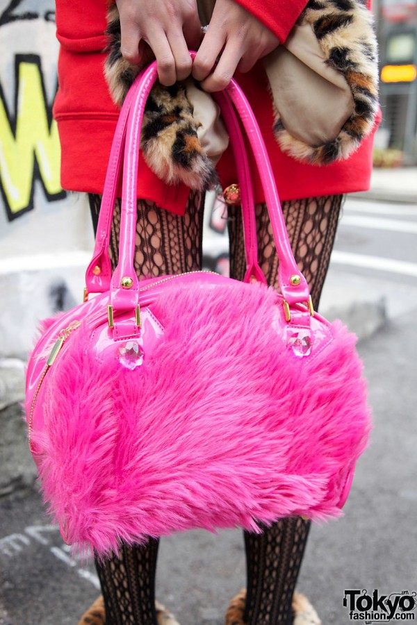 Pink fur purse from SBY