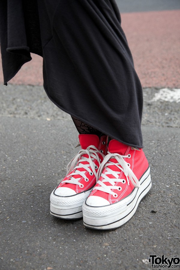 Red platform sneakers from Nadia