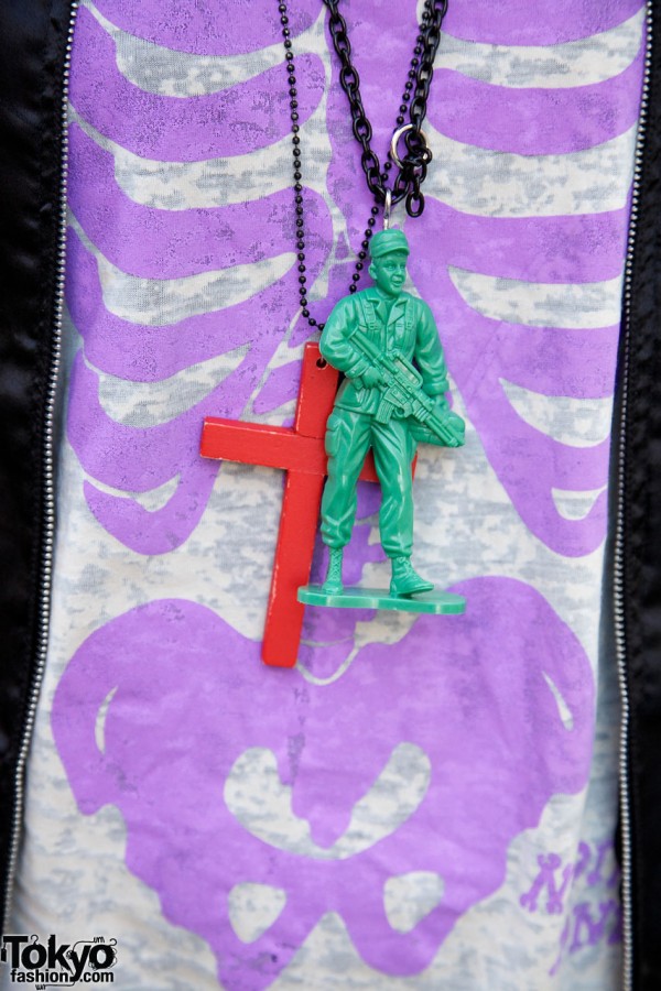 Soldier & cross on chains