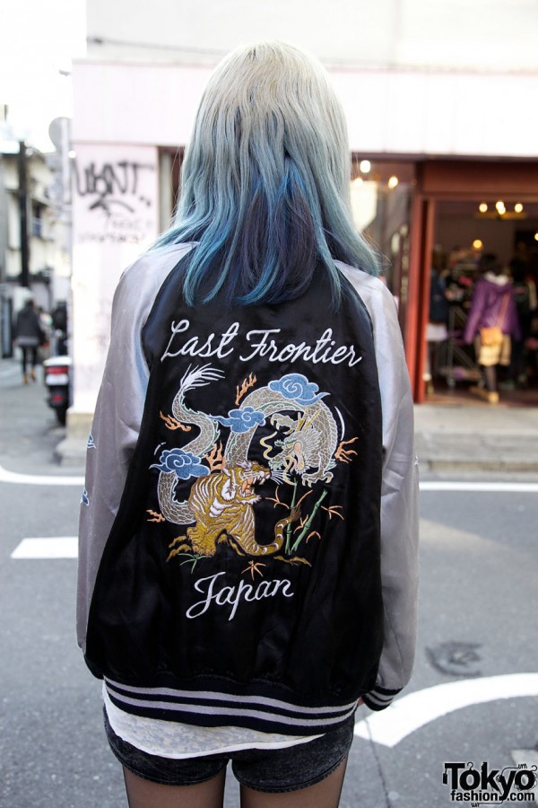 Last Frontier satin baseball jacket