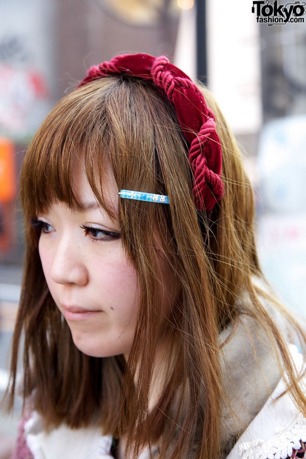 Velvet headband & hair clip