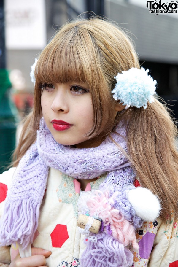 Bangs & red lipstick