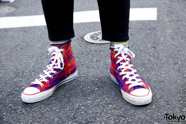 Plaid hightop sneakers