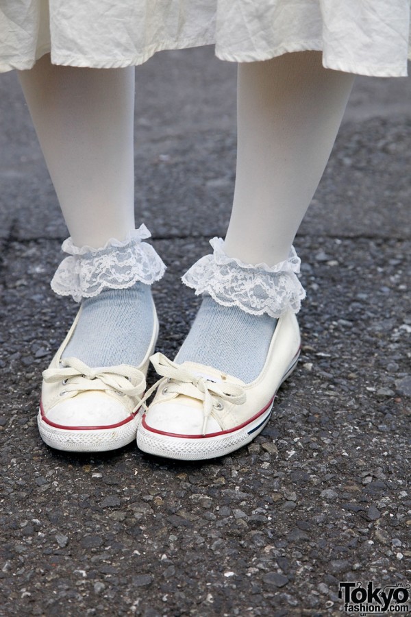 Converse slipper sneakers & lacy socks