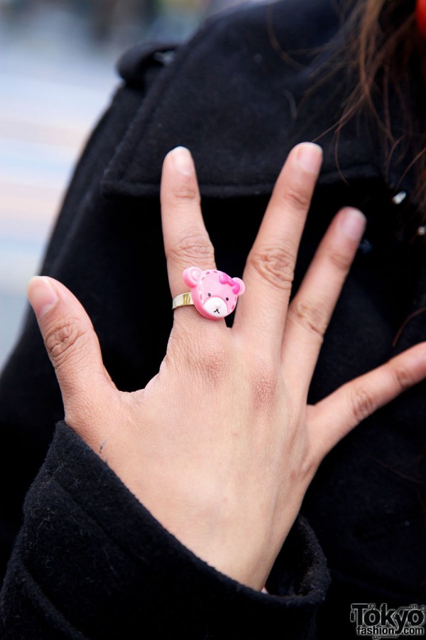 Pink bear ring