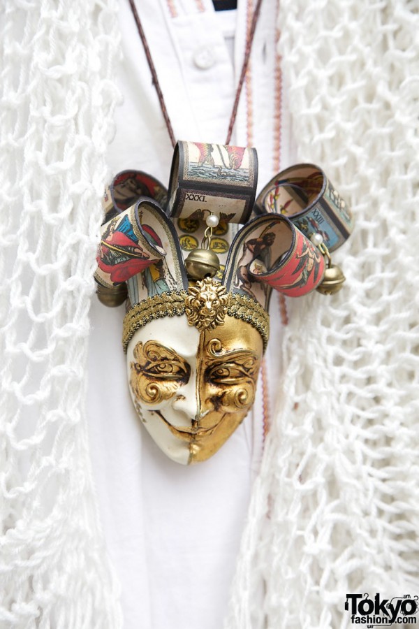 Ivory & gold jester mask