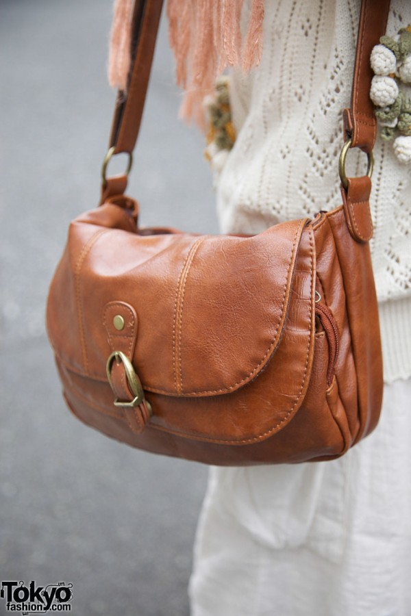 Tan leather purse