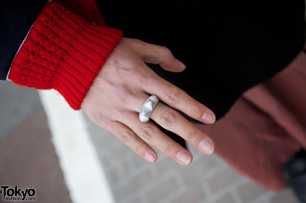 Bevelled silver ring