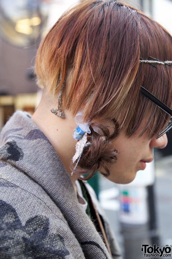 Earring made from hair