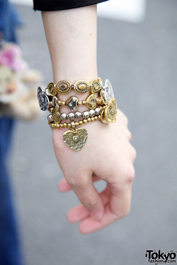 Gold & silver charm bracelet