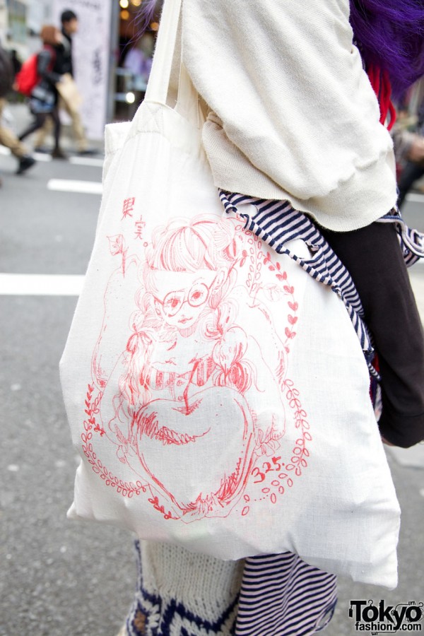 Bag with hand drawn art