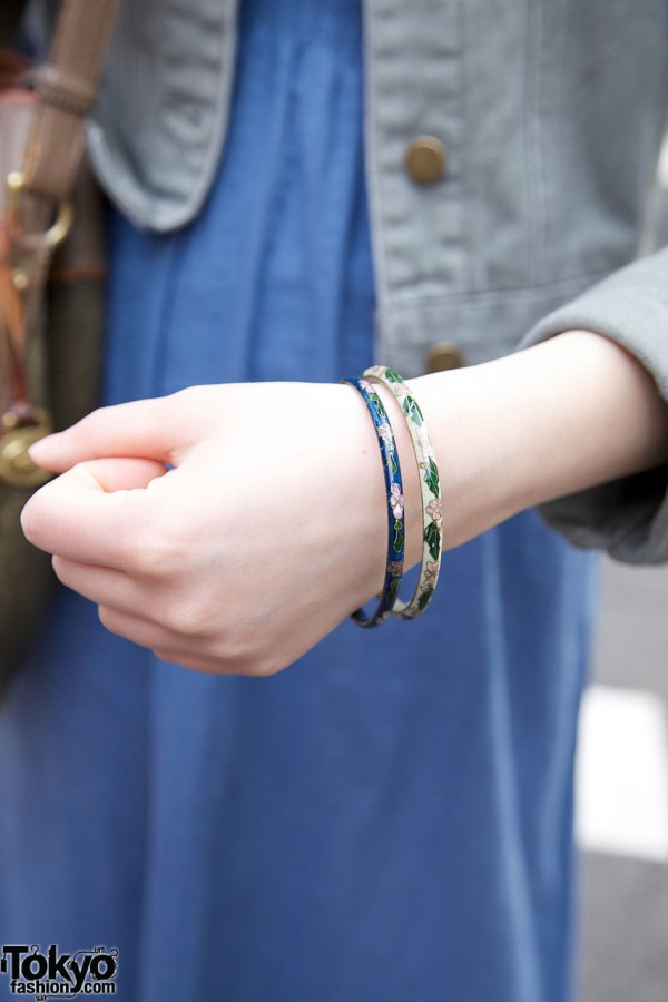 Enameled bangle bracelets