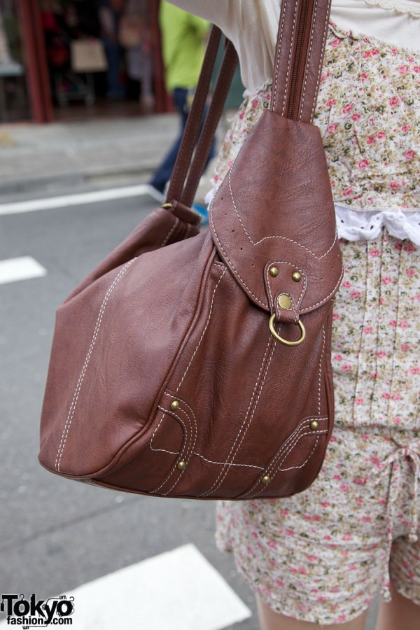 Leather satchel purse