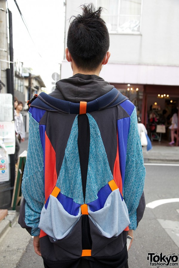 Japanese guy in patchwork top