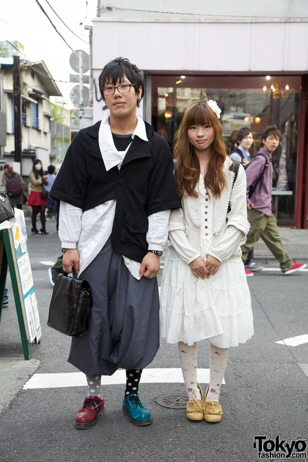 Guy with Sarueru & Piercings w/ Girl in Fairy-Kei Dress