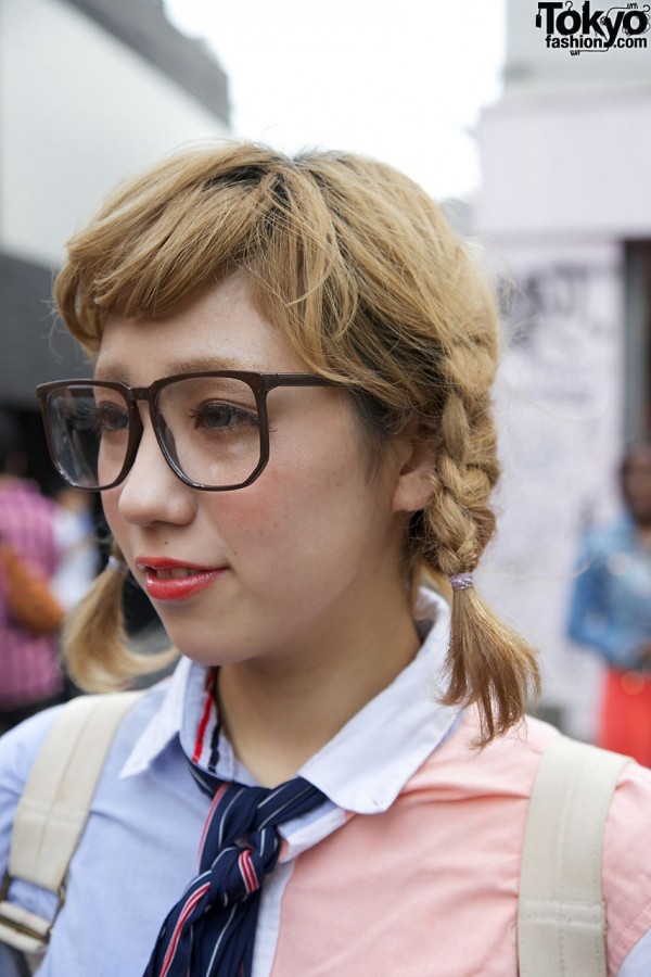 Blonde braids in Harajuku