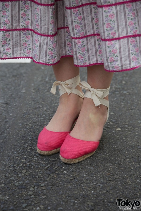 Rope espadrille shoes with ribbon ties