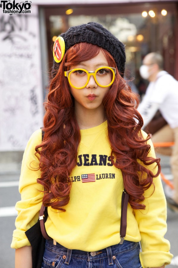 red hair japan. Red-Haired Japanese Girl in