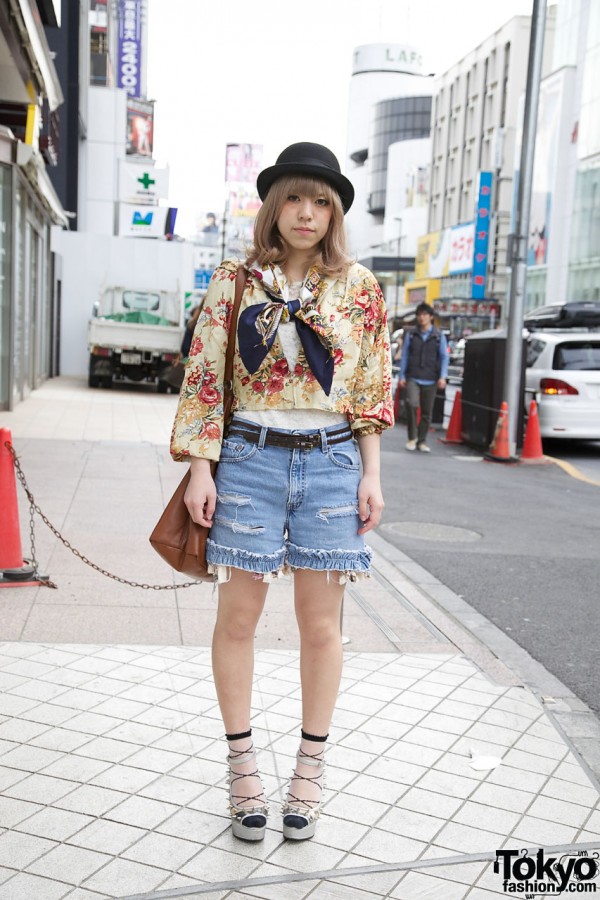 Vintage Floral Jacket & Spiked Glad News Platforms