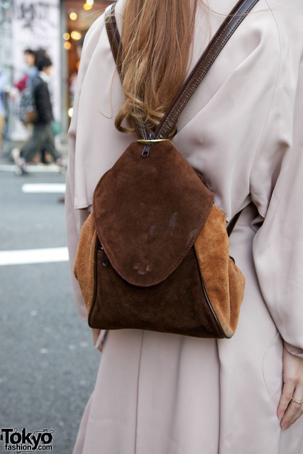 Suede backpack