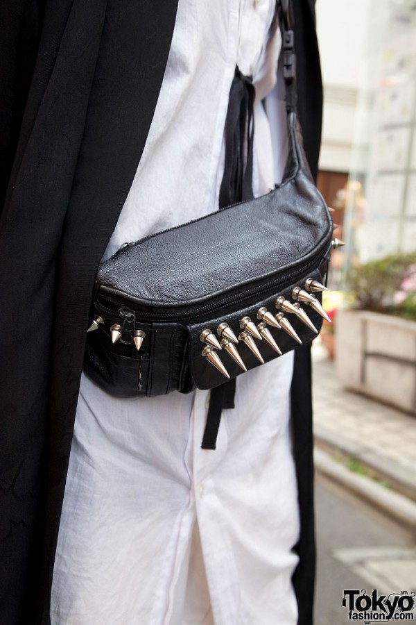 Spiked leather bag