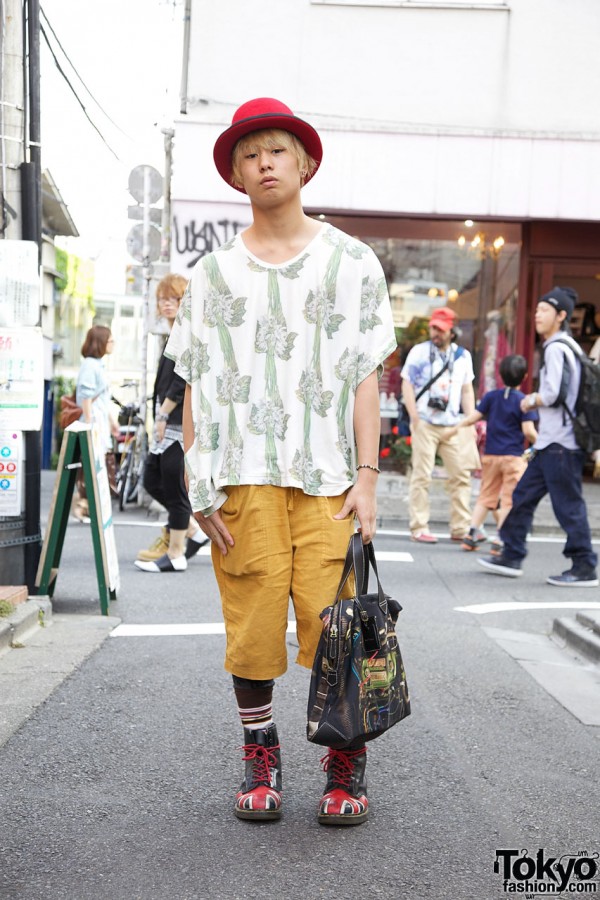 Dorobou Nikki Flower Shirt & Union Jack Dr. Martens