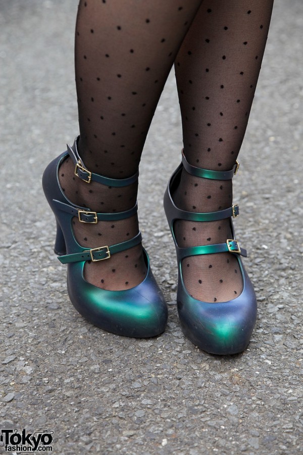 Vivienne Westwood x Melissa blue metallic shoes