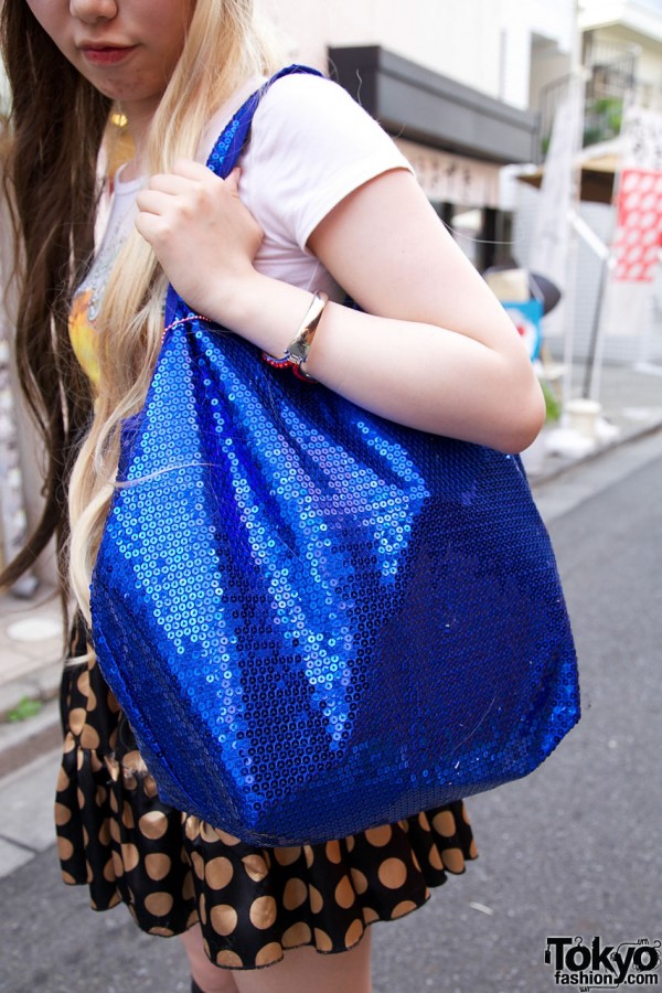 Comme Ca blue sequined bag