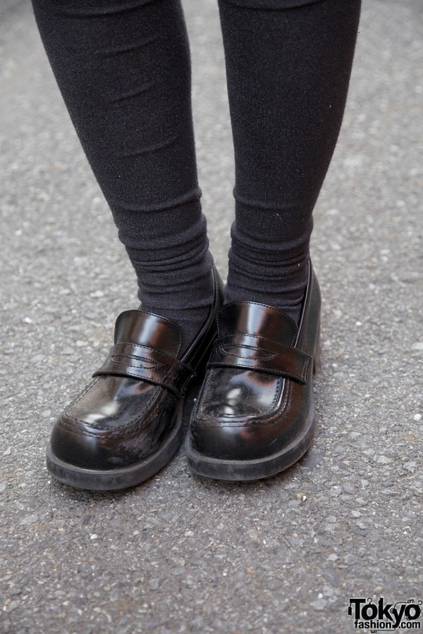 Black knee socks & loafers