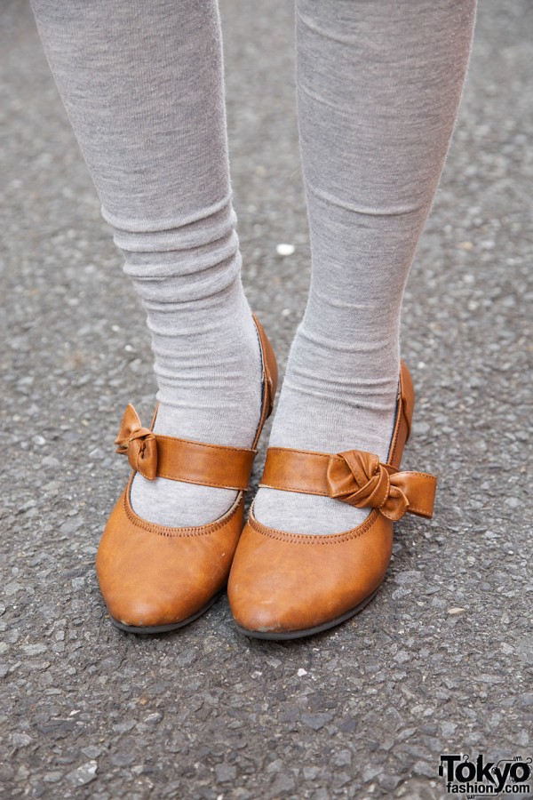 Long socks & tan leather shoes