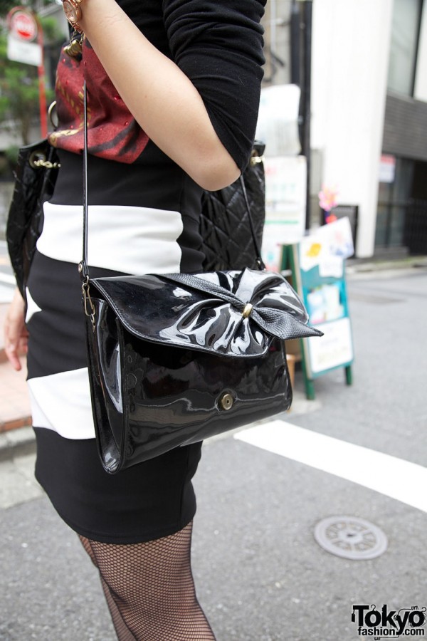 Patent leather purse in Harajuku