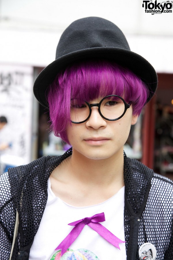 Japanese Guy w/ Purple Hair & Glasses