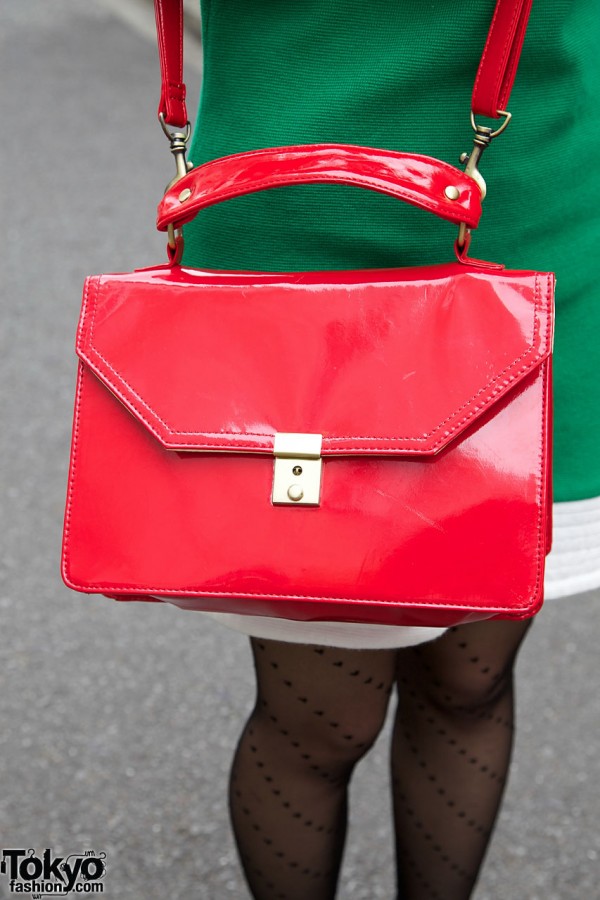 Red patent leather purse