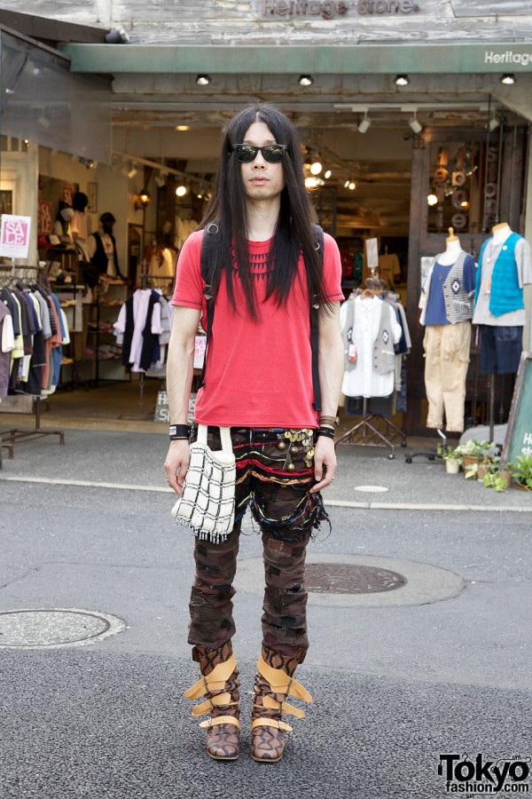 Undercover Shredded Shorts & Patched Pants in Harajuku