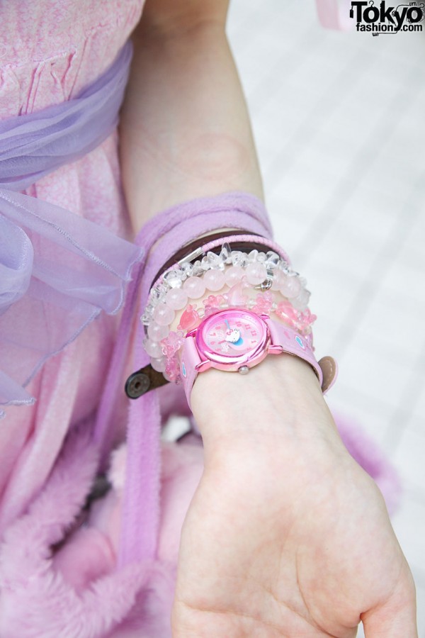 Plastic bead bracelets & Hello Kitty watch