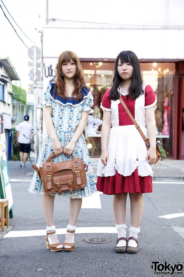 Cute Girls in Sunflower Summer Dresses in Harajuku