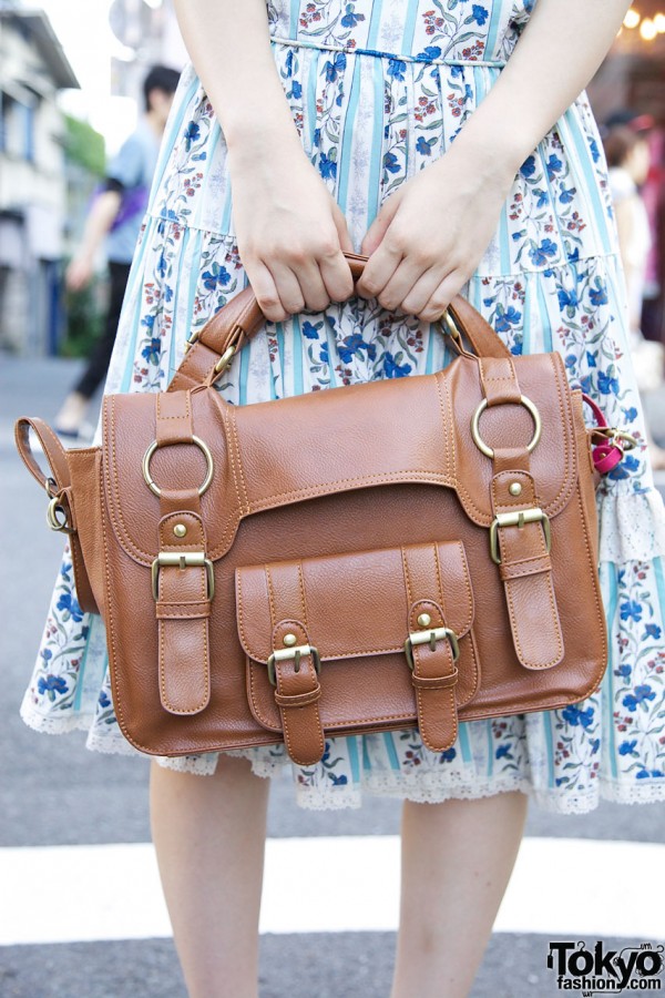 Leather satchel-style purse