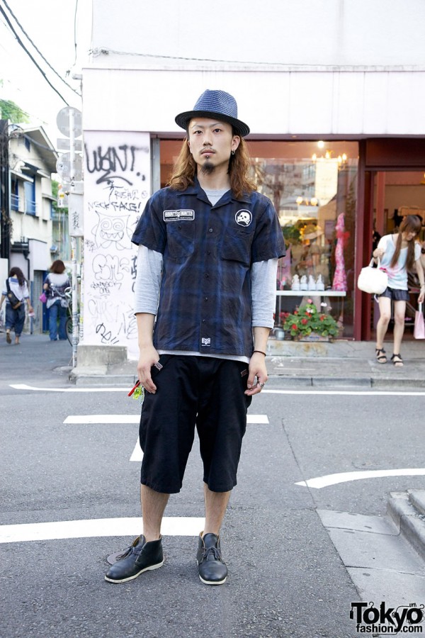 Straw Fedora with Bounty Hunter Shirt & Shorts