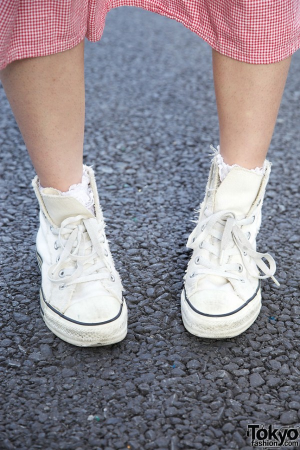 White high top Converse sneakers